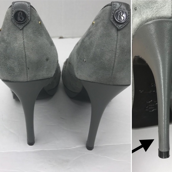 Bourne Italian suede peep toe platform heels - Picture 7 of 8
